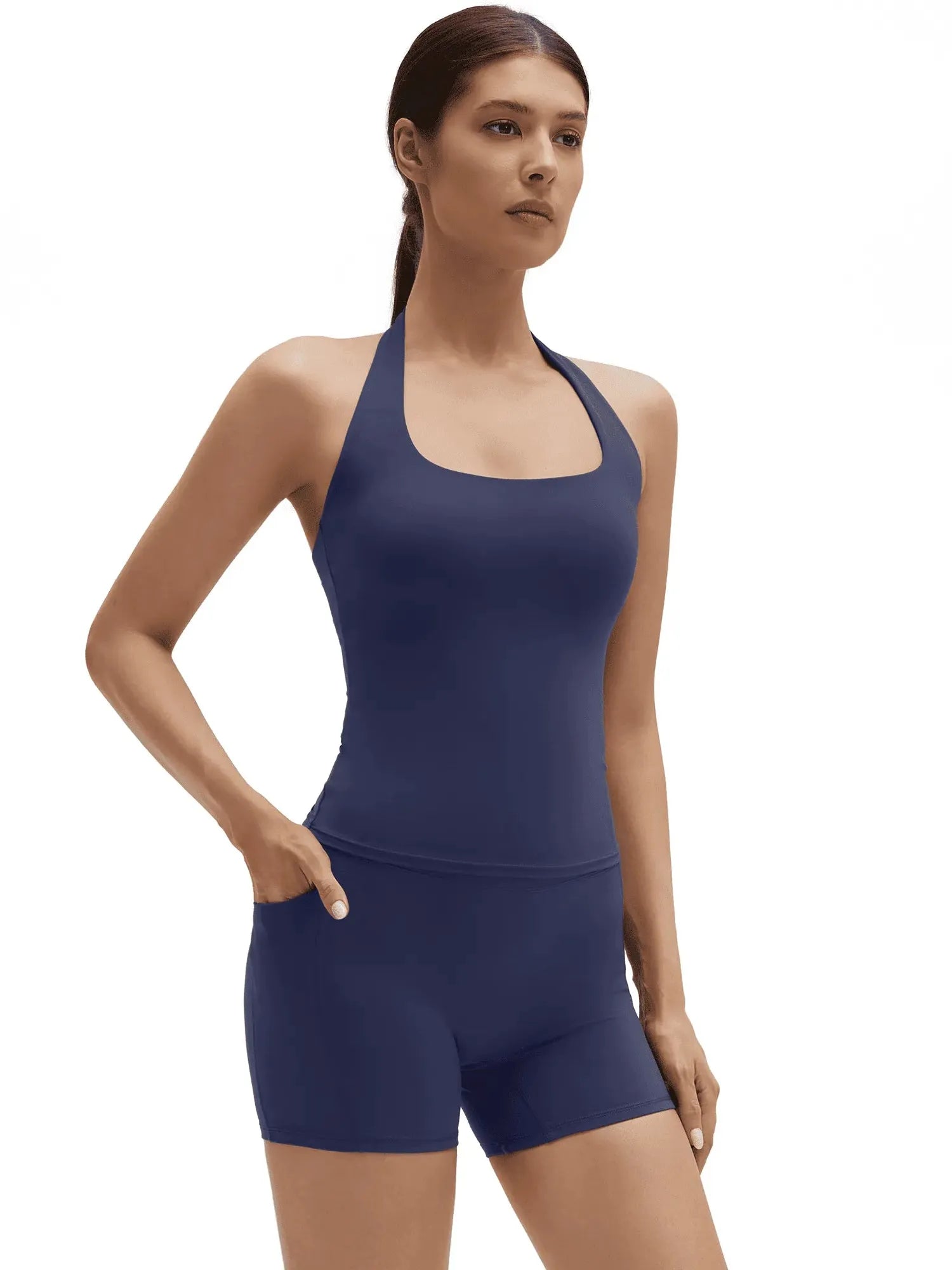 Halter Neck High Waisted 2 Piece Workout Sets