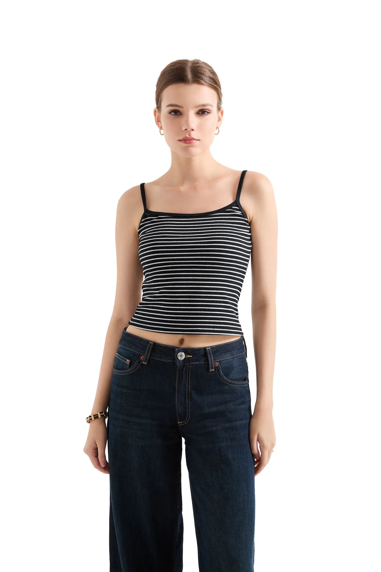 Flash Sales - Cotton Ribbed Stripe Cami Tank Top