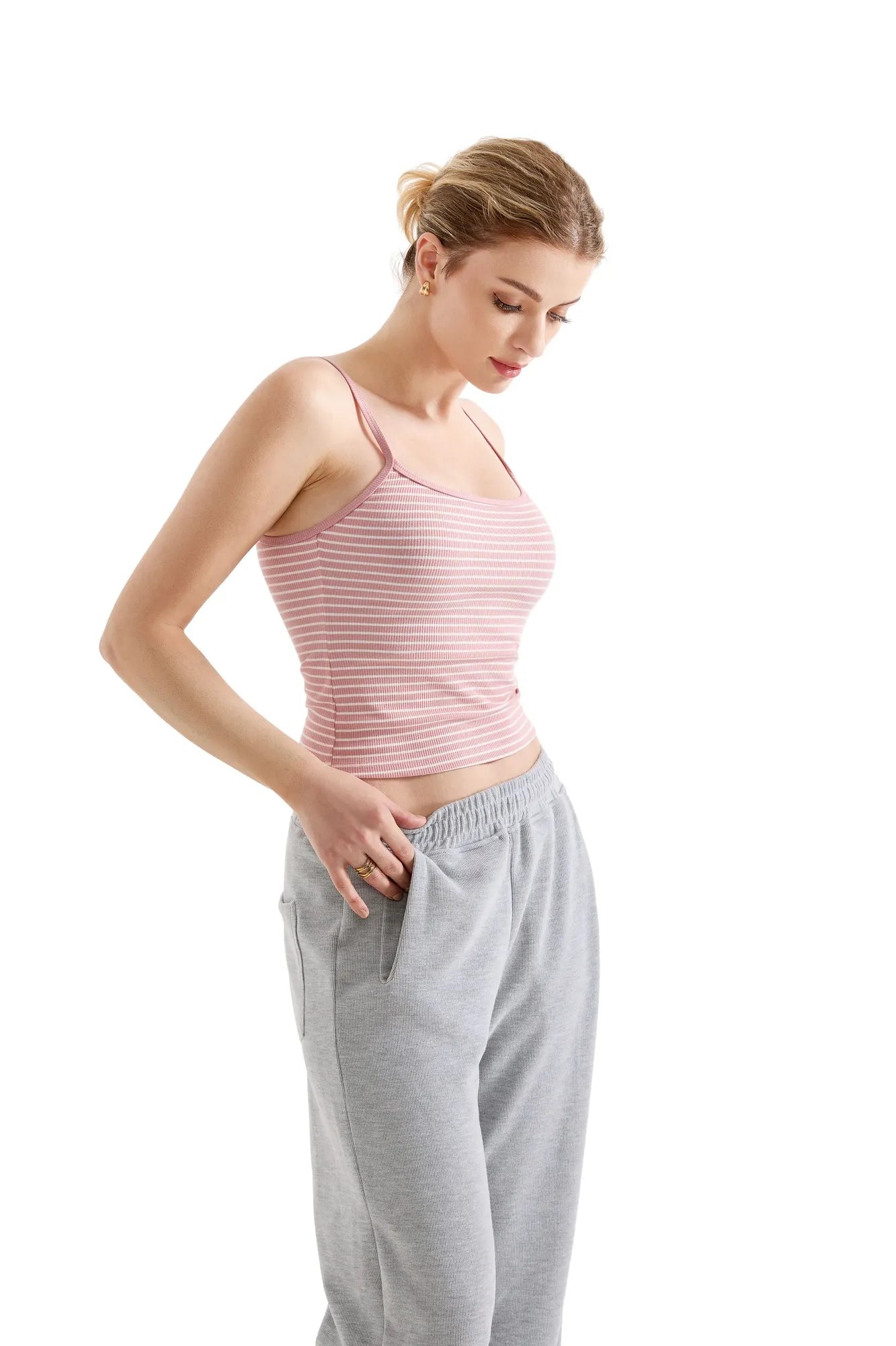 Flash Sales - Cotton Ribbed Stripe Cami Tank Top