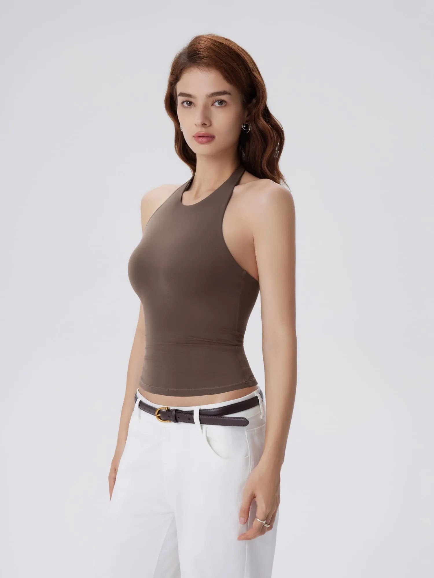 Padded Backless Halter Tank Tops