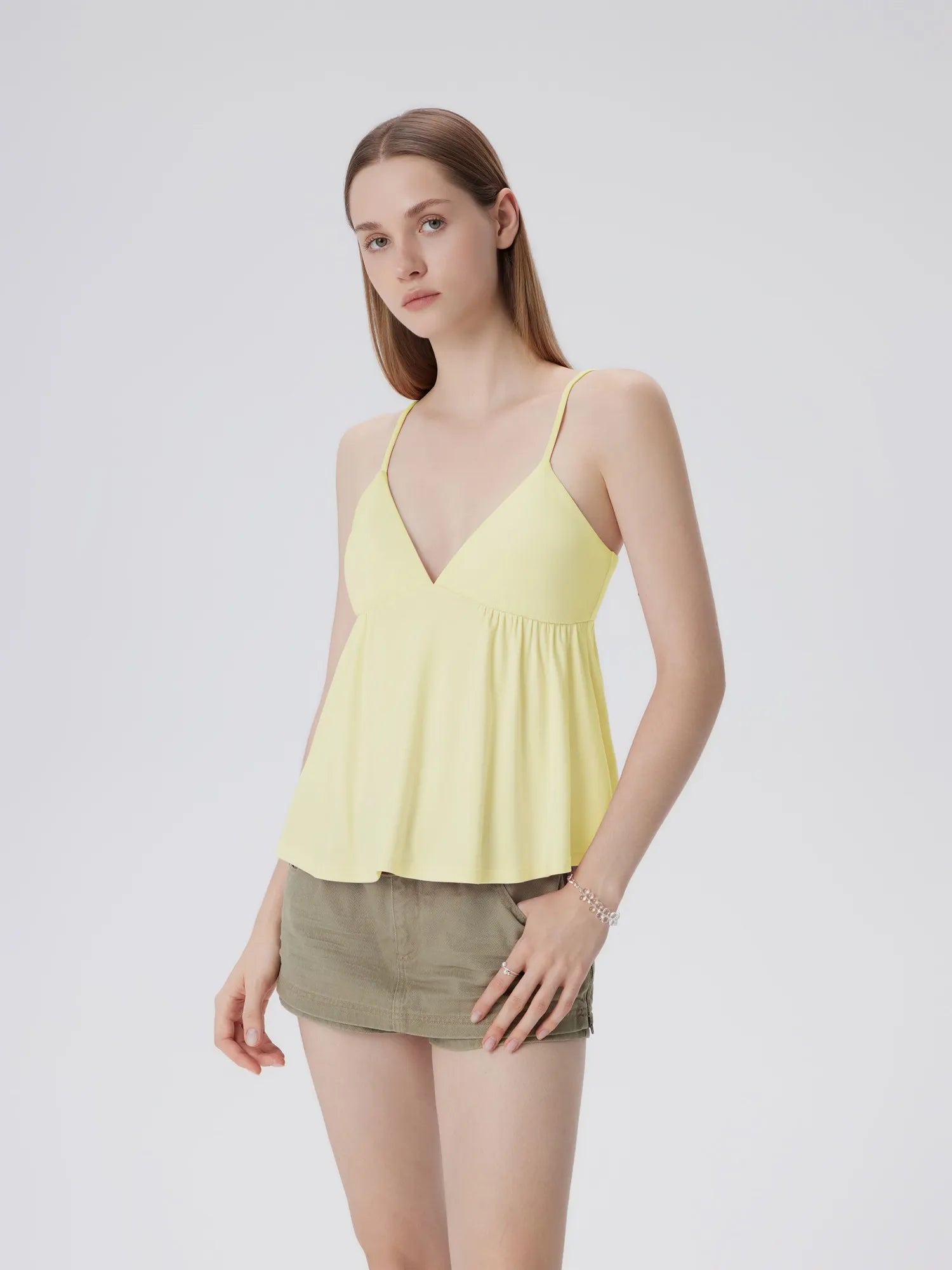 Babydoll Peplum V Neck Tank Tops