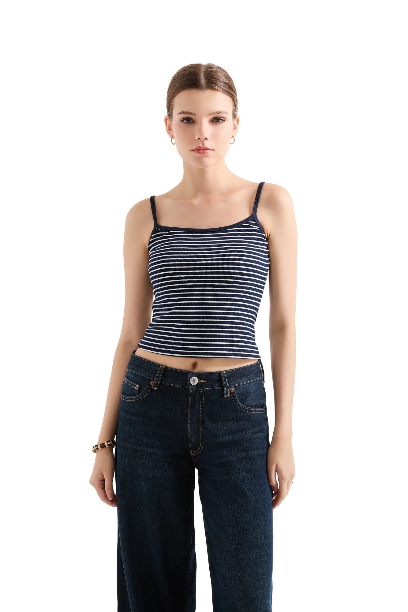 Flash Sales - Cotton Ribbed Stripe Cami Tank Top