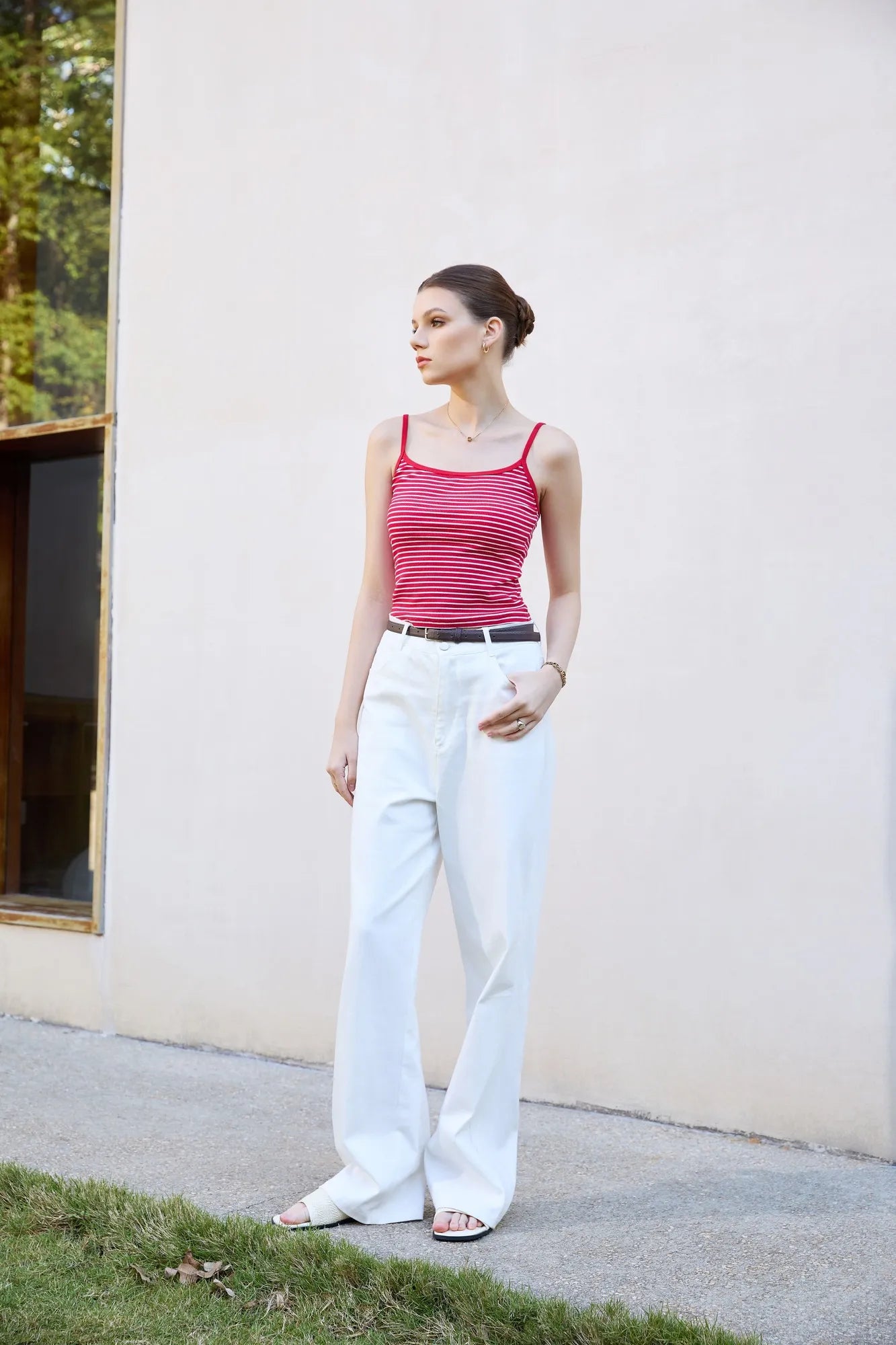 Flash Sales - Cotton Ribbed Stripe Cami Tank Top
