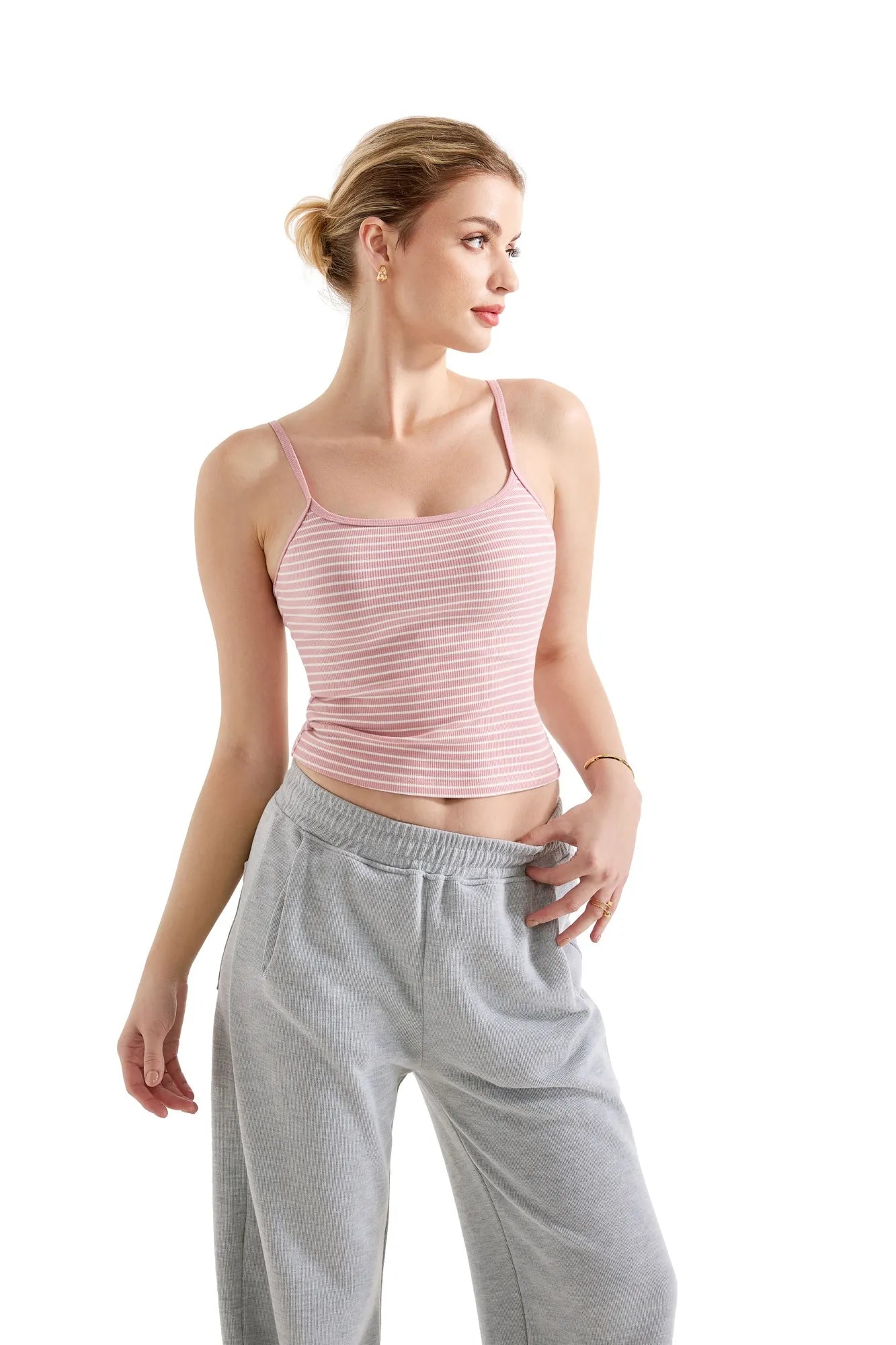 Flash Sales - Cotton Ribbed Stripe Cami Tank Top