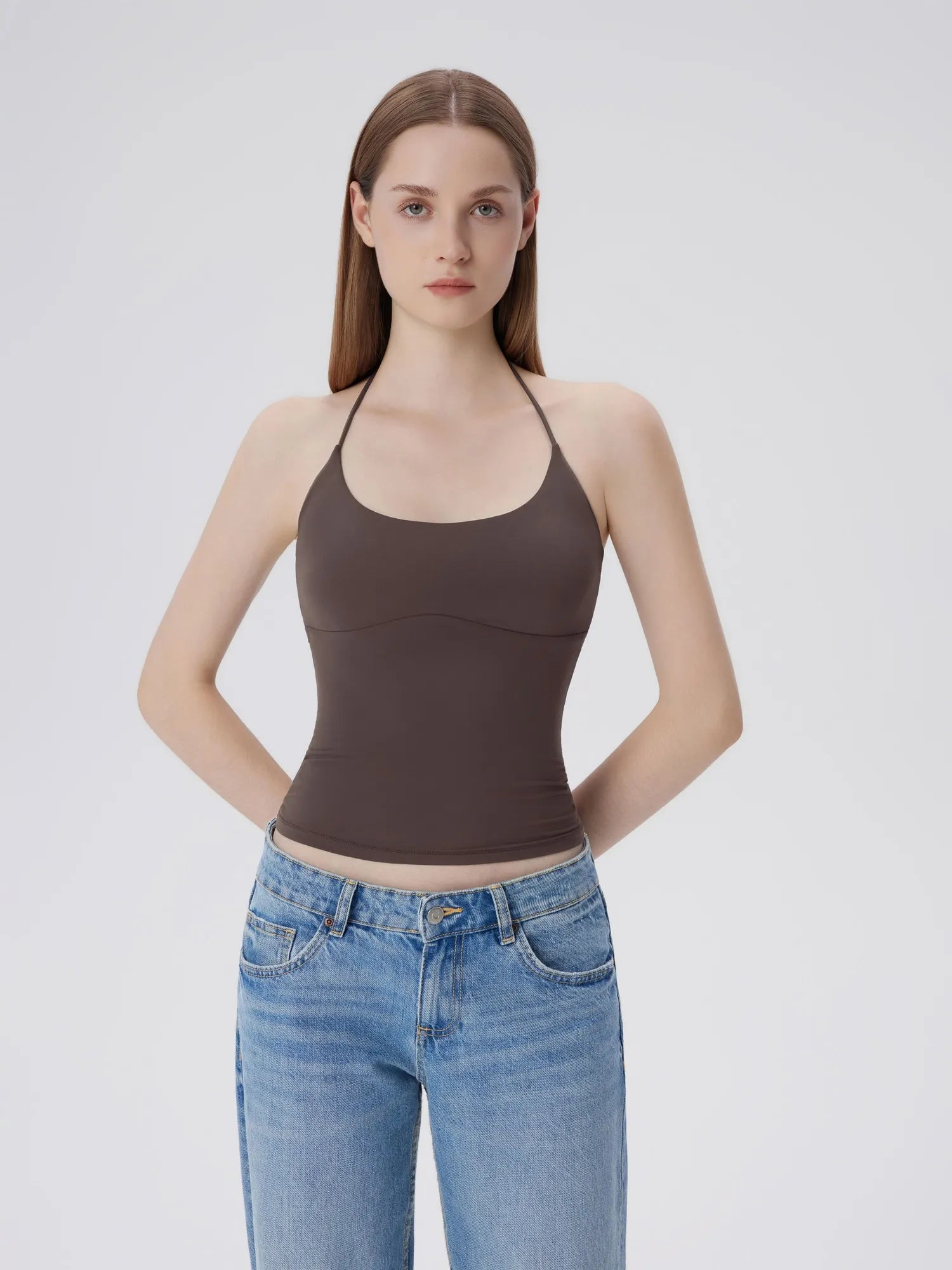 Open Back Silver Botton Y2K Tank Tops