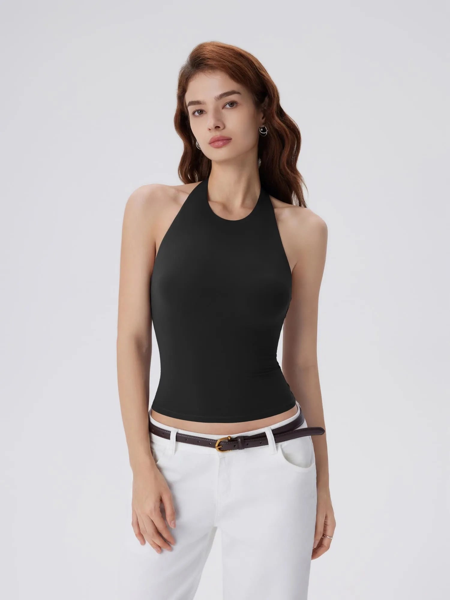 Padded Backless Halter Tank Tops