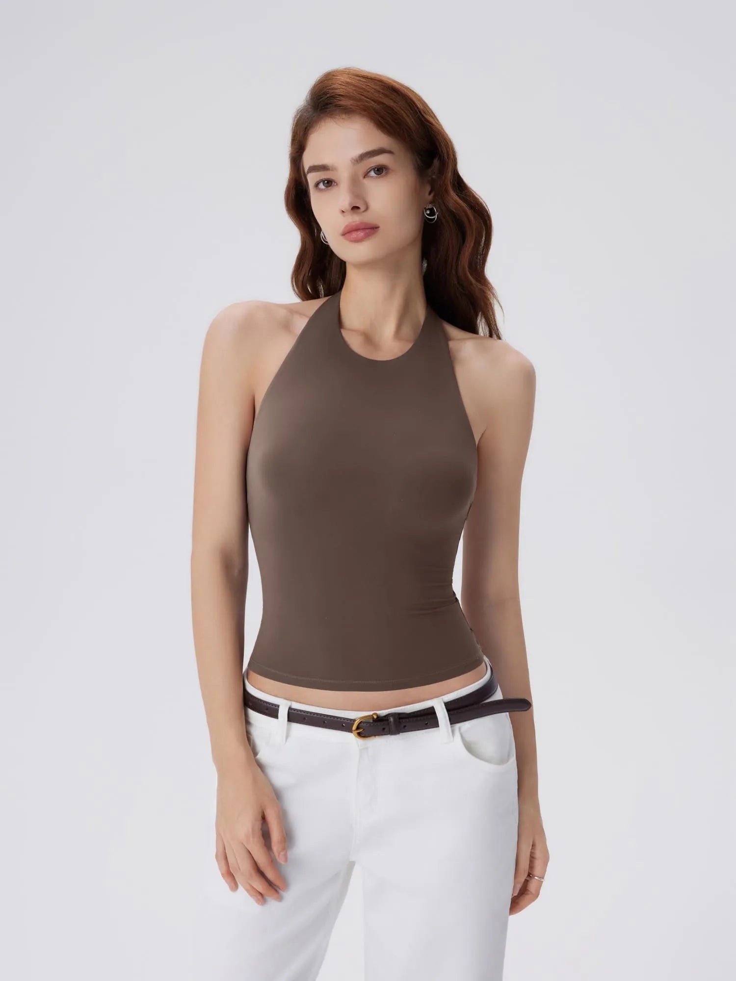 Padded Backless Halter Tank Tops