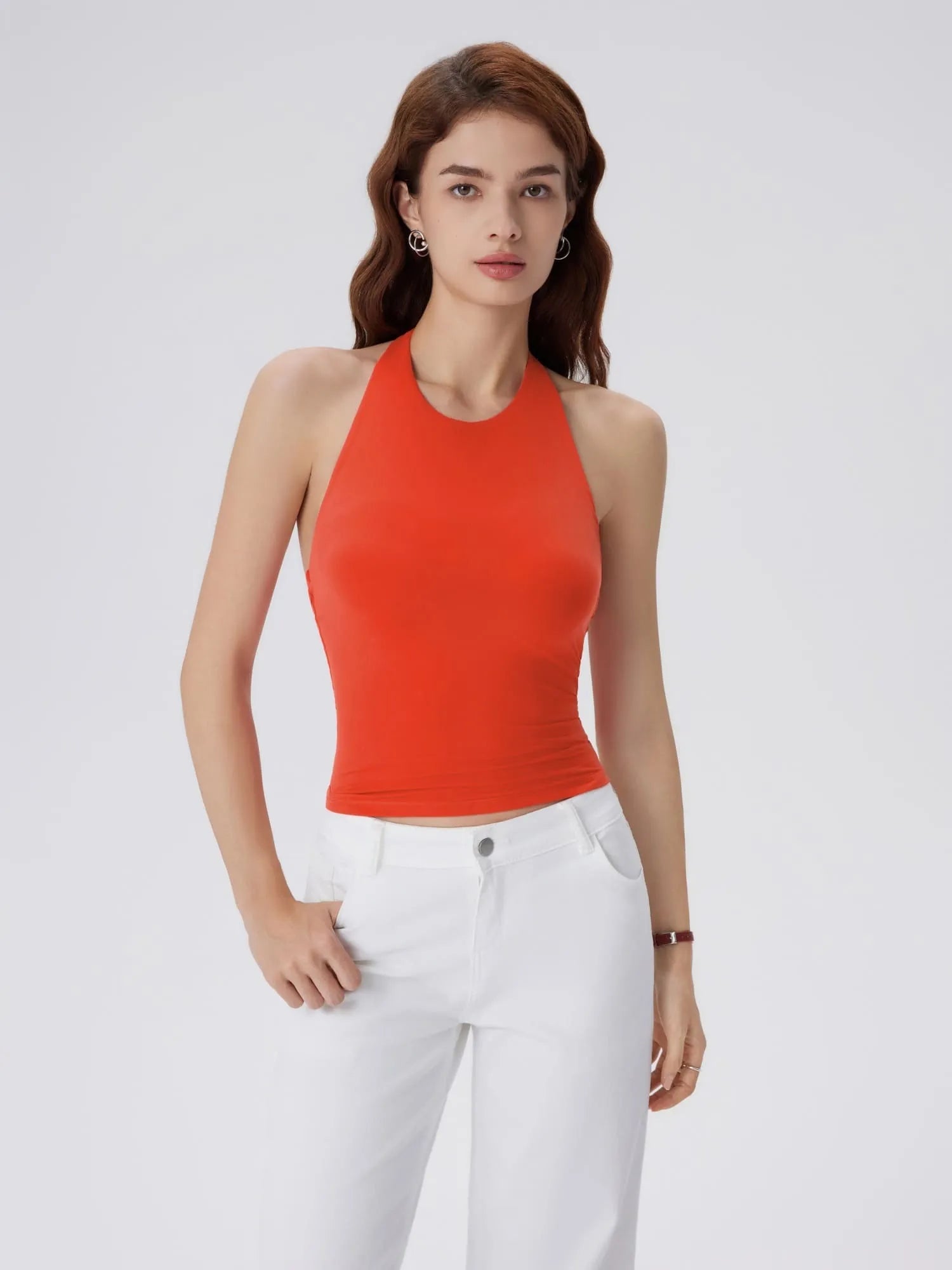 Padded Backless Halter Tank Tops