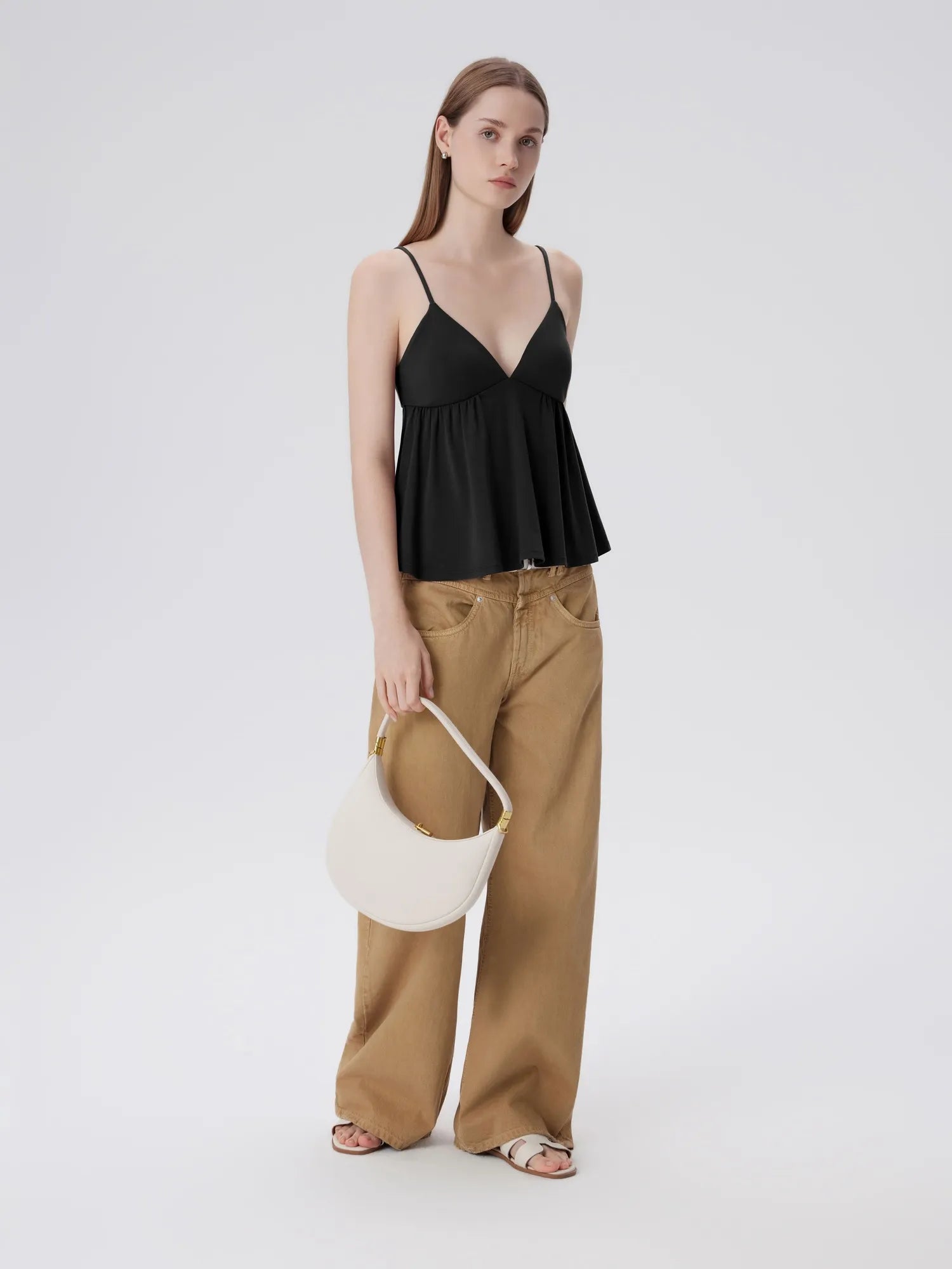 Babydoll Peplum V Neck Tank Tops