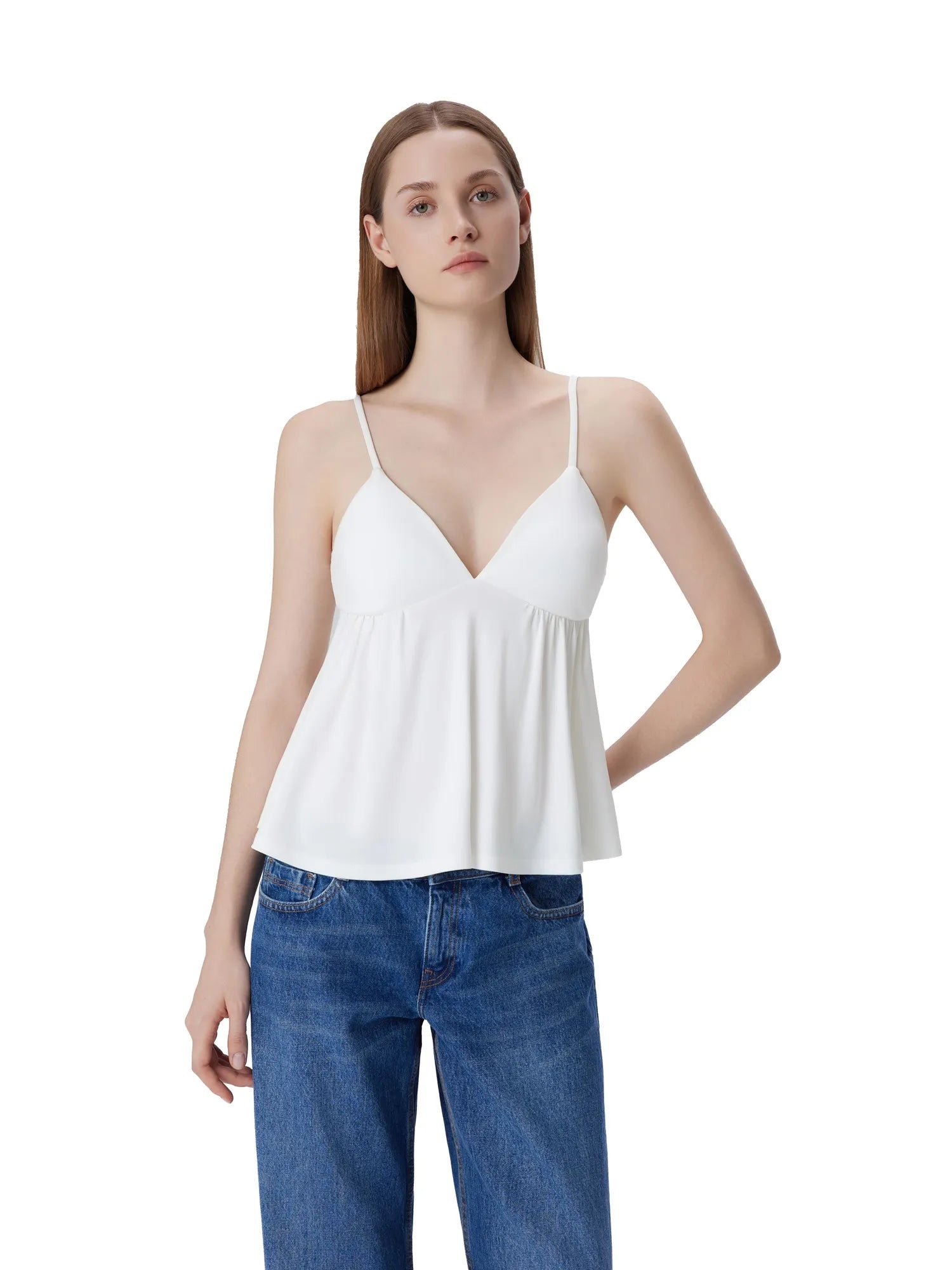 Babydoll Peplum V Neck Tank Tops