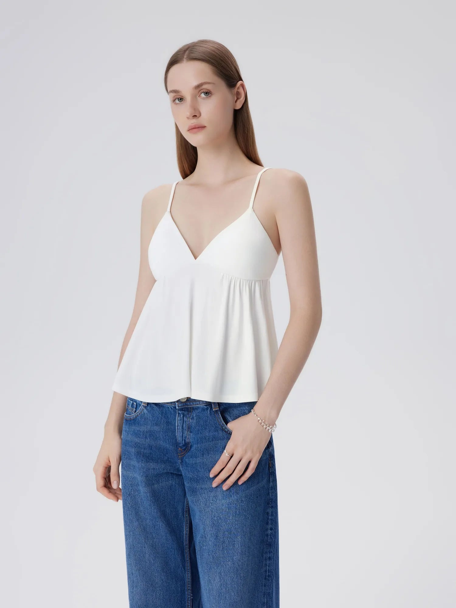 Babydoll Peplum V Neck Tank Tops