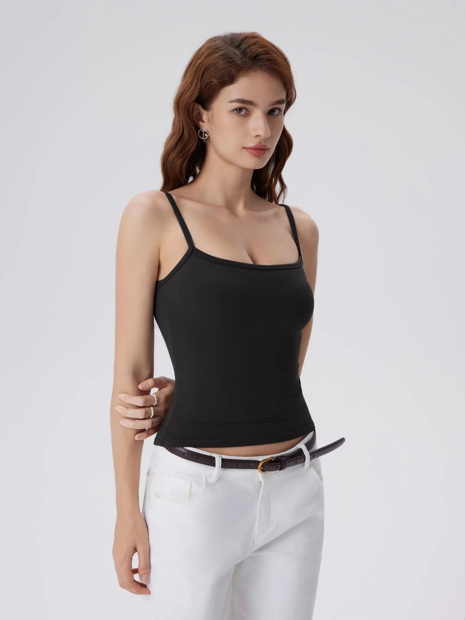 Double Line Square Tank Tops