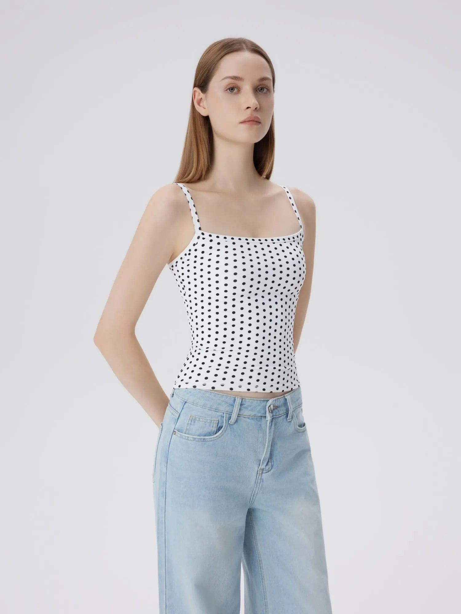 Double Line Square Tank Tops